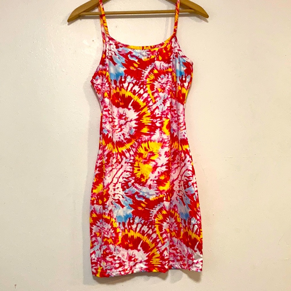 NWOT spaghetti strap Tie Dye Bodycon Dress